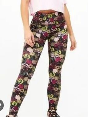 Lululemon Wunder Under Floral Print High-Waist Leggings - Black Multi
